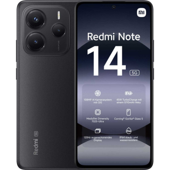Xiaomi Redmi Note 14 5G 8-256GB Midnight Black EU