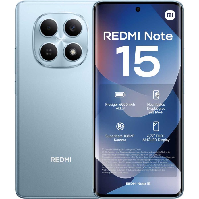 Xiaomi Redmi Note 15 4G 8GB RAM 256GB Glacier Blue EU