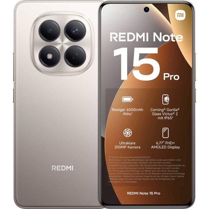 Xiaomi Redmi Note 15 Pro 4G 8GB RAM 256GB Titanium EU